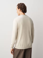 Neutral Smart Quarter Zip Knitted Polo Shirt - Image 4 of 8