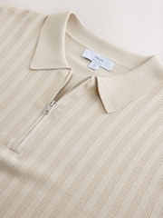 Neutral Smart Quarter Zip Knitted Polo Shirt - Image 7 of 8