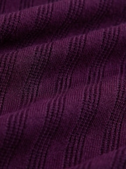 Purple Smart Quarter Zip Knitted Polo Shirt - Image 3 of 3