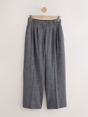 Grey Check Pleated Wide Trousers - Image 6 of 8
