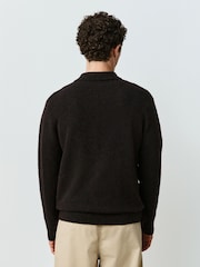 棕色 - Cosy Knitted Zip Up Jacket - 圖片 3，共 9