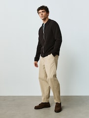 棕色 - Cosy Knitted Zip Up Jacket - 圖片 4，共 9