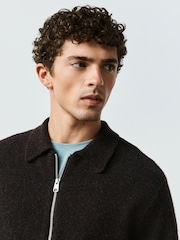 棕色 - Cosy Knitted Zip Up Jacket - 圖片 5，共 9