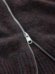 棕色 - Cosy Knitted Zip Up Jacket - 圖片 8，共 9