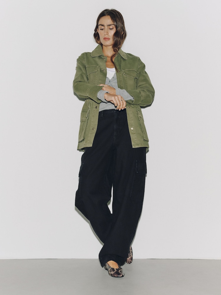 Noir - Mid Rise Utility Barrel Jeans - Image 1 sur 8 Noir - Mid Rise Utility Barrel Jeans - Image 1 sur 8
