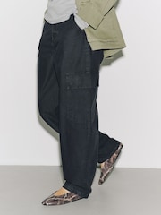 Noir - Mid Rise Utility Barrel Jeans - Image 2 sur 8