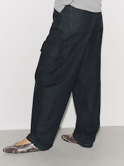 Noir - Mid Rise Utility Barrel Jeans - Image 4 sur 8
