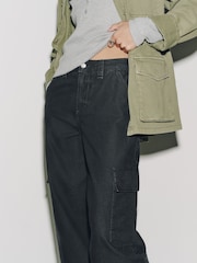 Noir - Mid Rise Utility Barrel Jeans - Image 5 sur 8