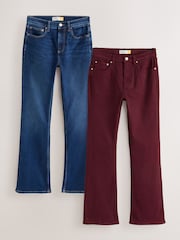 Berry/Dark Blue Mid Rise Bootcut Jeans 2 Pack - Image 1 of 11