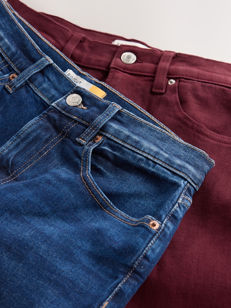 Berry/Dark Blue Mid Rise Bootcut Jeans 2 Pack - Image 11 of 11