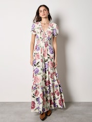 Apricot Cream Chloe Floral Wrap Maxi Dress - Image 1 of 5