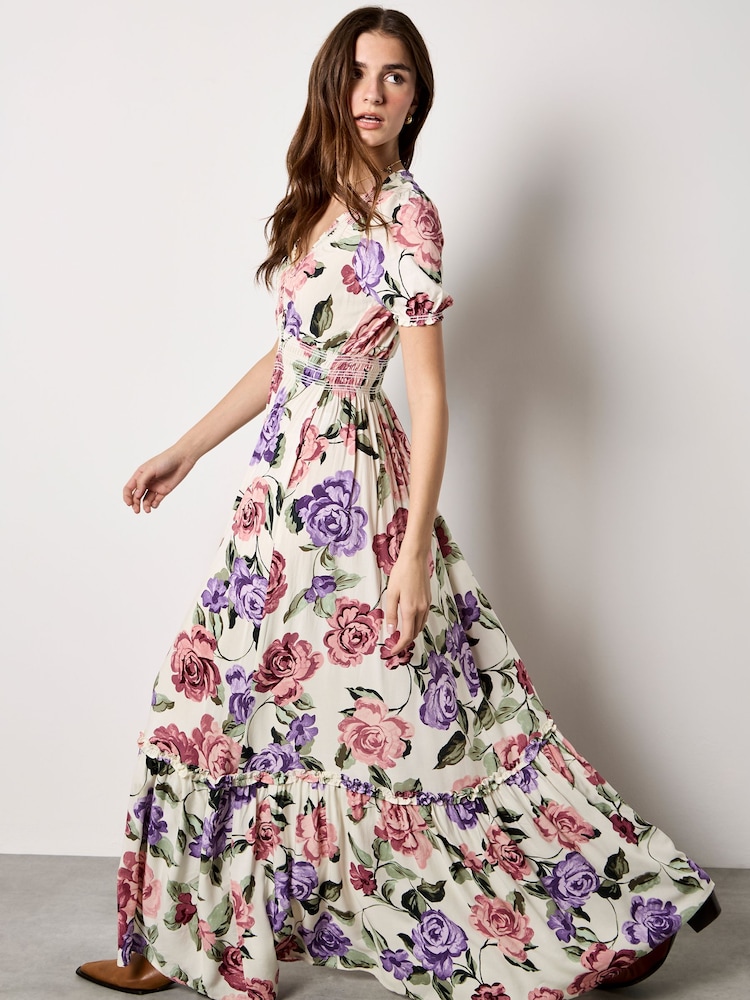 Apricot Cream Chloe Floral Wrap Maxi Dress - Image 2 of 5