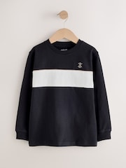 Black/Neutral Long Sleeve Colourblock T-Shirts 3 Pack (3-16yrs) - Image 2 of 7