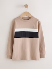 Black/Neutral Long Sleeve Colourblock T-Shirts 3 Pack (3-16yrs) - Image 5 of 7