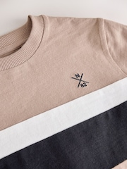 Black/Neutral Long Sleeve Colourblock T-Shirts 3 Pack (3-16yrs) - Image 7 of 7