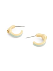 COACH Gold Coach Signature C Heart Enamel Huggie Earrings - Image 2 of 4