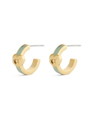 COACH Gold Coach Signature C Heart Enamel Huggie Earrings - Image 4 of 4