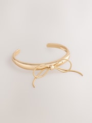 Gold Tone Bow Cuff Bracelet - Image 1 of 3
