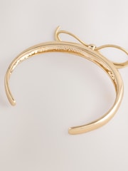 Gold Tone Bow Cuff Bracelet - Image 3 of 3