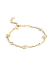 COACH Gold Tone Signature Tea Rose Strand Bracelet - Image 1 of 4