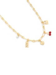 COACH Gold Tone Signature Cherry Charm Bib Necklace - Image 3 of 5