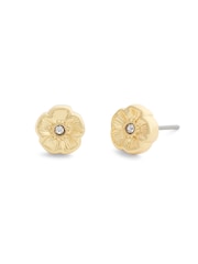 COACH Gold Tone Signature Tea Rose Stud Earrings - Image 1 of 3