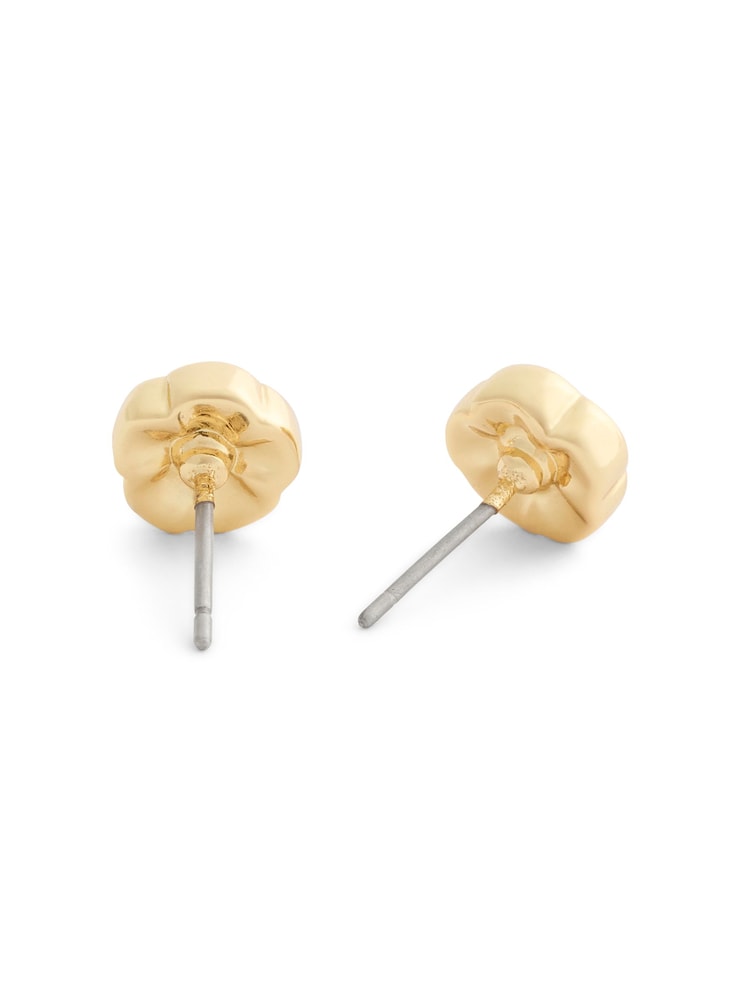 COACH Gold Tone Signature Tea Rose Stud Earrings - Image 2 of 3 COACH Gold Tone Signature Tea Rose Stud Earrings - Image 2 of 3