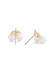 COACH Gold Tone Pearl Cherry Stud Earrings - Image 2 of 3