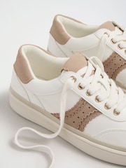 Love & Roses White Standard Fit Faux Leather Comfort Lace Up Trainers - Image 6 of 6