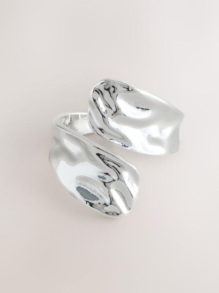 Silver Tone Hammered Wrap Ring - Image 1 of 3