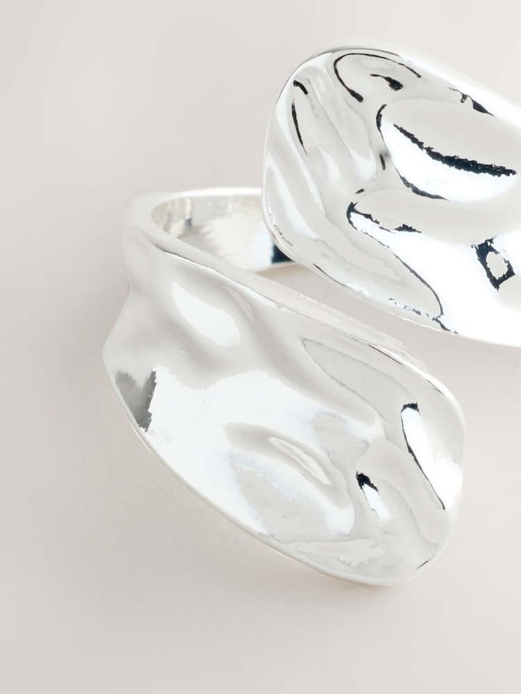 Silver Tone Hammered Wrap Ring - Image 3 of 3