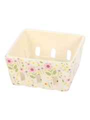 Something Different White Daisy & Duck Print Ceramic Berry Basket - Image 3 of 4