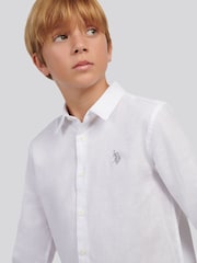 U.S. Polo Assn. White Linen Blend Shirt - Image 2 of 8