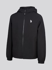 U.S. Polo Assn. Black Mesh Lined Hooded Windbreaker Jacket - Image 2 of 5
