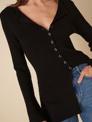 Nobodys Child Black Waisted Long Line Cardigan - Image 4 of 5