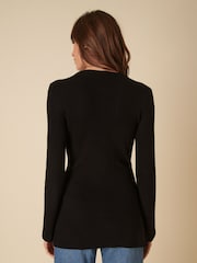 Nobodys Child Black Waisted Long Line Cardigan - Image 5 of 5