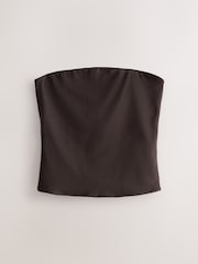 Chocolate Brown Soft Touch Slinky Sleeveless Bandeau Top - Image 6 of 8