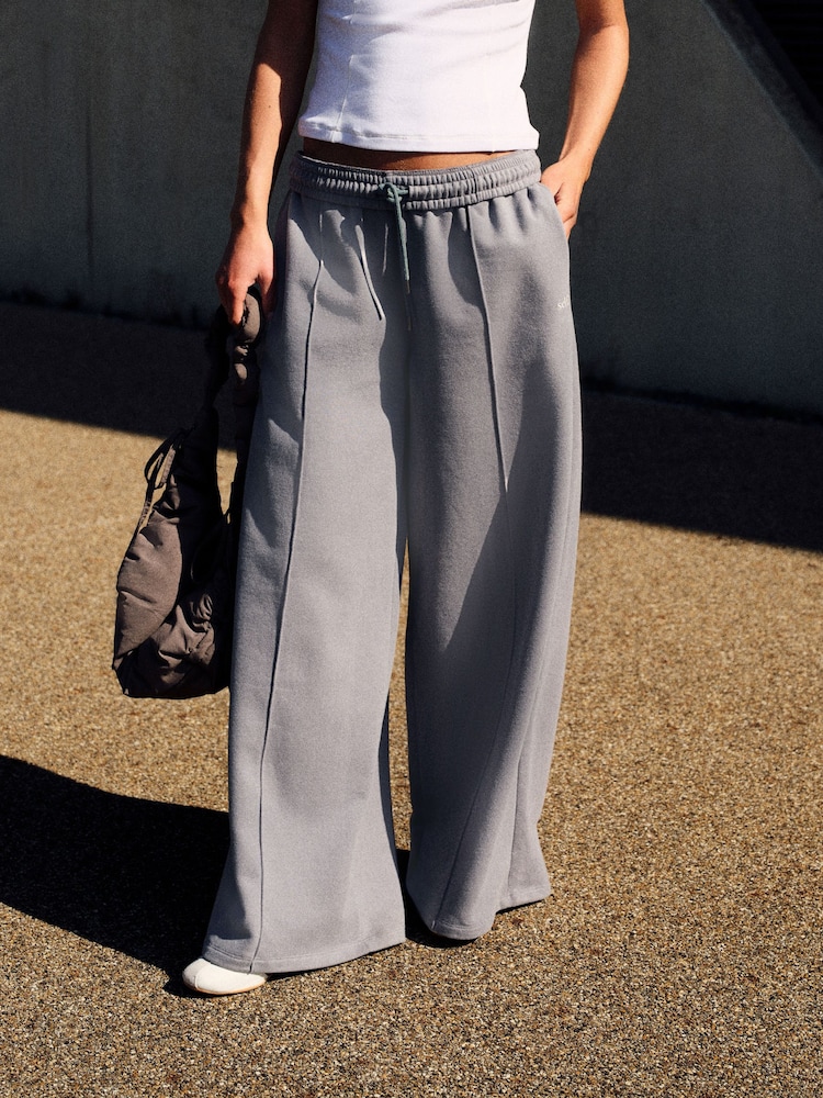 self. Charcoal Grey Wide Leg Joggers - Image 1 of 9