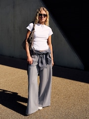 self. Charcoal Grey Wide Leg Joggers - Image 2 of 9