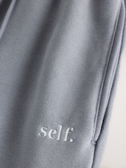self. Charcoal Grey Wide Leg Joggers - Image 7 of 9