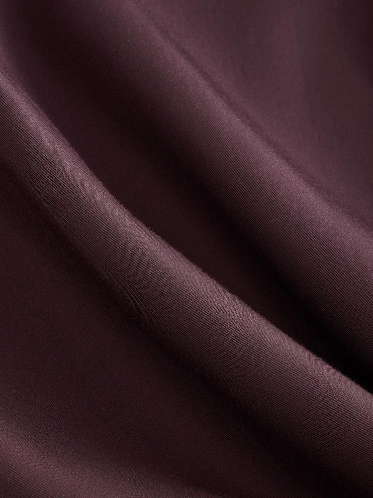 self. Berry Brown Wide Leg Viscose Blend Track Trousers With Side Stripe - Image 3 of 3