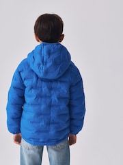 Niebieski - Superdry Shower Resistant Heat Seal Padded Coat - Obraz 3 z 12