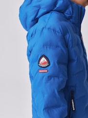 Niebieski - Superdry Shower Resistant Heat Seal Padded Coat - Obraz 5 z 12