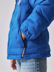 Niebieski - Superdry Shower Resistant Heat Seal Padded Coat - Obraz 7 z 12