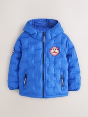 Niebieski - Superdry Shower Resistant Heat Seal Padded Coat - Obraz 8 z 12