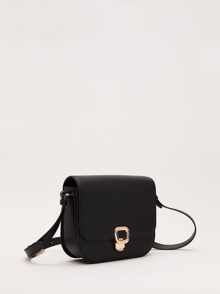 Phase Eight Black Leather Cross Body Bag - Image 2 of 7