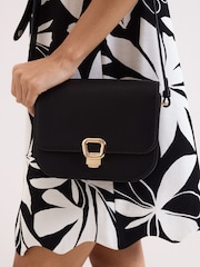 Phase Eight Black Leather Cross Body Bag - Image 7 of 7