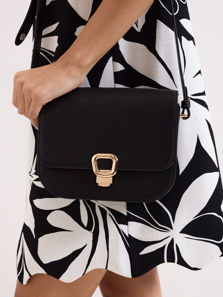 Phase Eight Black Leather Cross Body Bag - Image 7 of 7