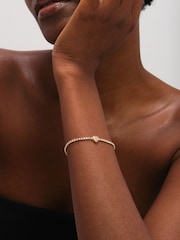 Jon Richard Silver Tone Pave Heart Toggle Bracelet - Image 1 of 3