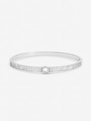 Jon Richard Silver Tone Crystal and Pave Stone Bangle - Image 3 of 3